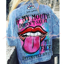 Halloween Print Long Sleeve Denim Jacket