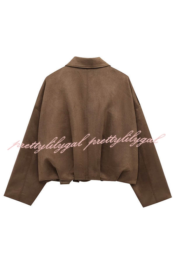 Fashion Lapel Long-sleeved Casual Bomber Jacket