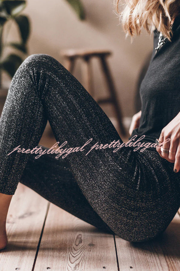 Comfy Days At Home or Streets Knit Ribbed Stretch Leggings