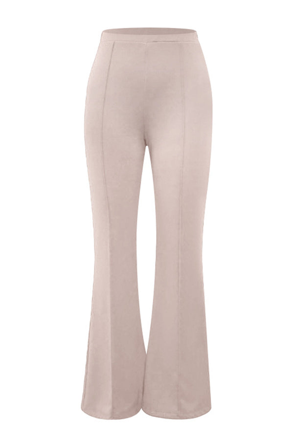 Downtown Dates High Rise Elastic Waist Stretch Flared Pants