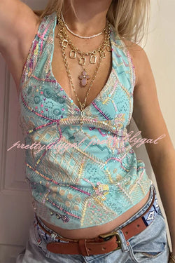 Fashion Sequined Casual V-neck Backless Slim Vest