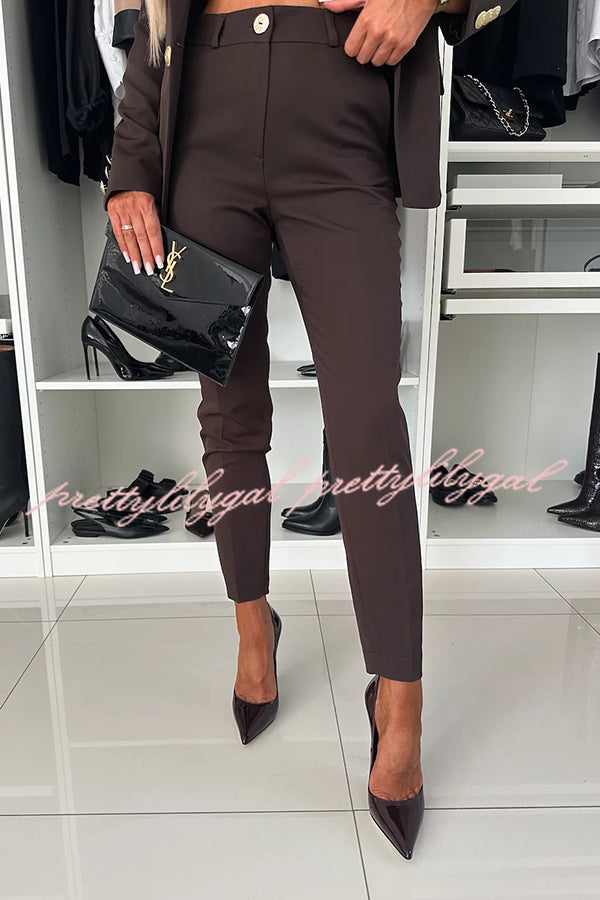 Feeling of Confidence High Rise Pocketed Tapered Pants