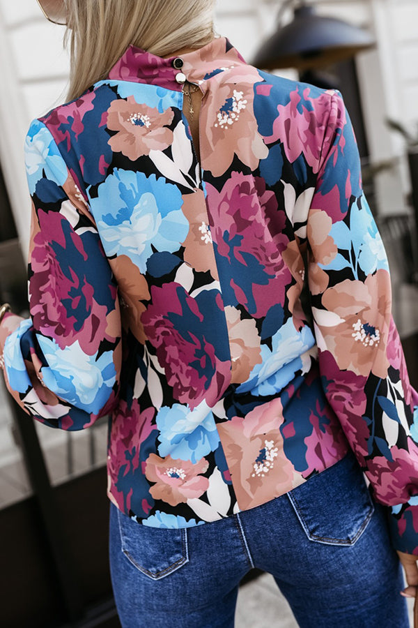 Floral Print Loose Long Sleeve Elegant Shirt