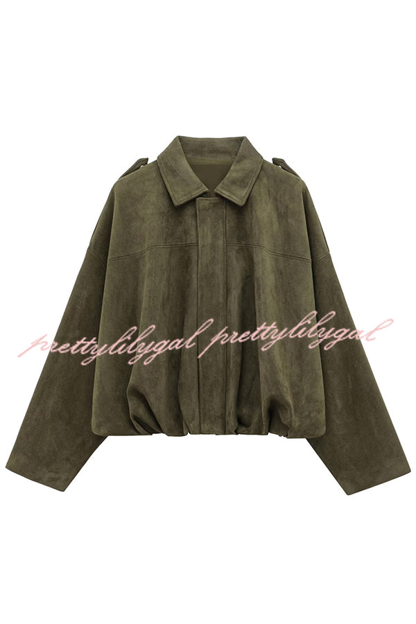 Fashion Lapel Long-sleeved Casual Bomber Jacket