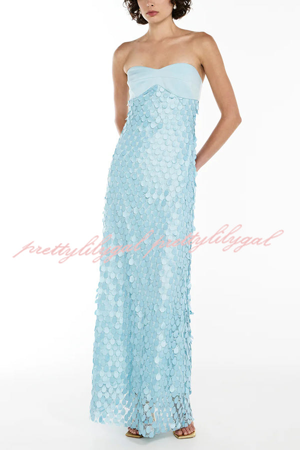Fashionable Sequined Sexy Off-shoulder Backless Slim Maxi Dress