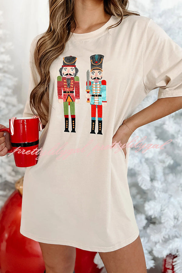 Nutcrackers for The Holidays Sequin Nutcracker T-shirt Mini Dress