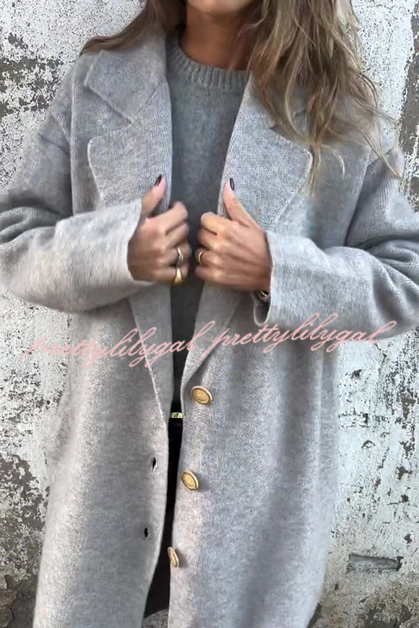 Solid Color Lapel Long Sleeve Loose Casual Jacket