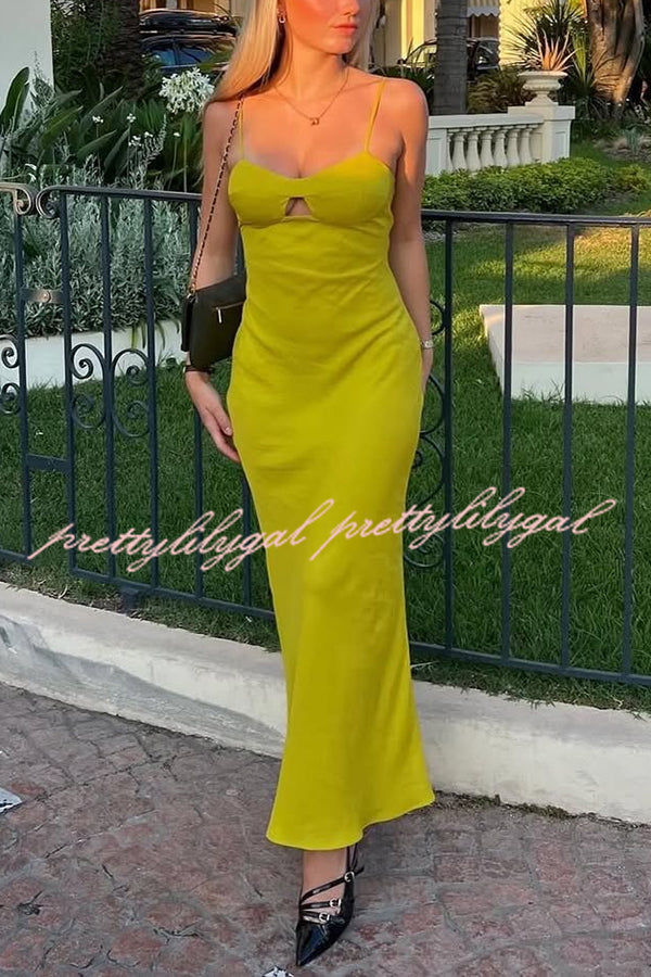 Sexy Hollow Strap Backless Slim Midi Dress