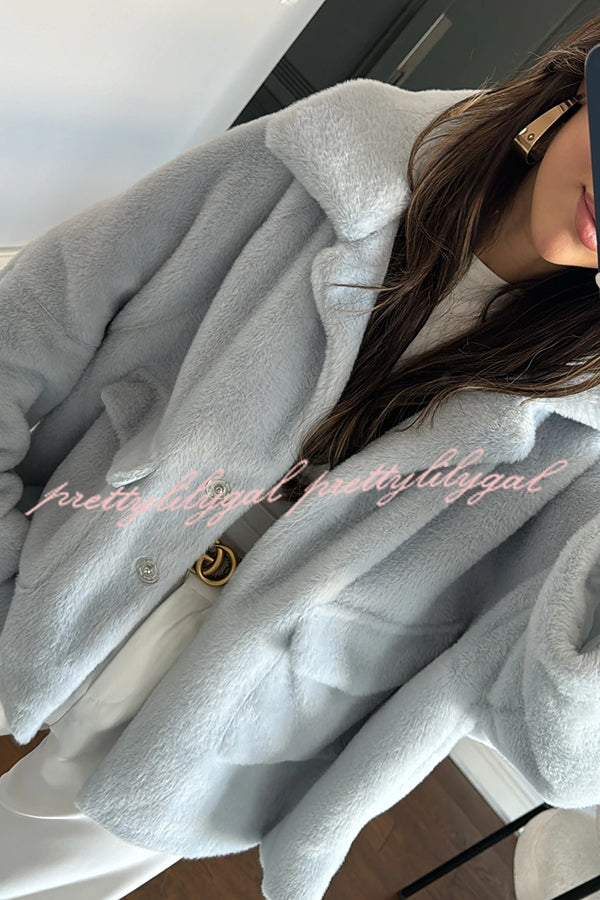 Fashion Lapel Long Sleeve Loose Furry Coat