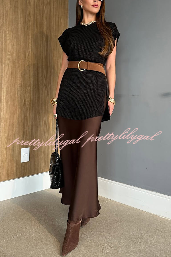 Solid Color Loose Sleeveless Casual Knitted Vest
