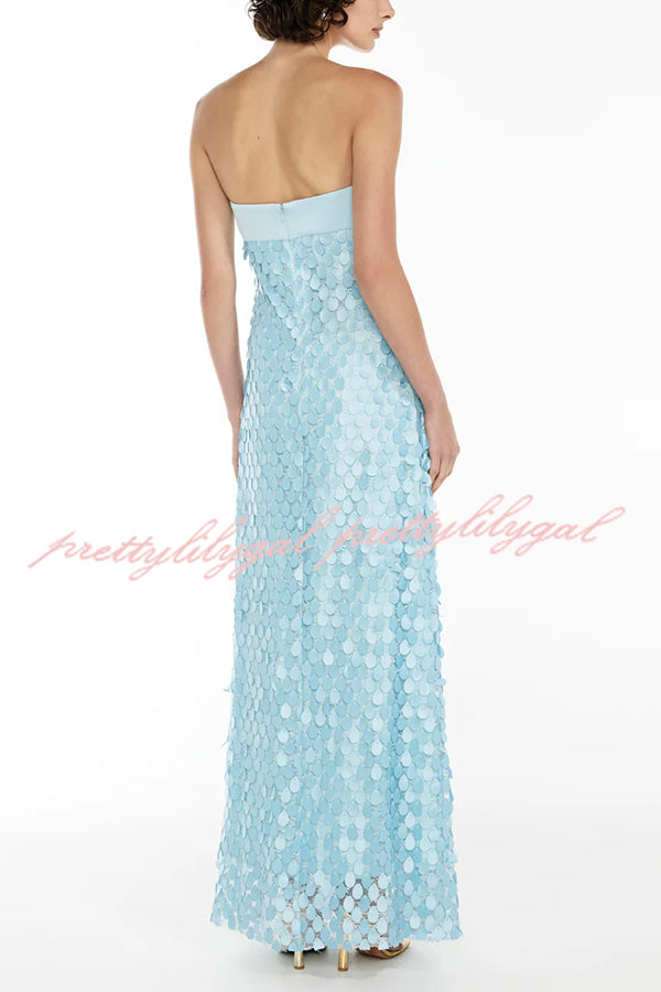 Fashionable Sequined Sexy Off-shoulder Backless Slim Maxi Dress