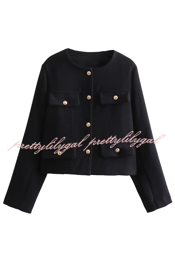 Stylish Buttoned Long Sleeve Casual Pocket Blazer