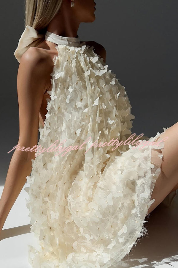 Stylish Backless Bow Elegant Butterfly Loose Mini Dress