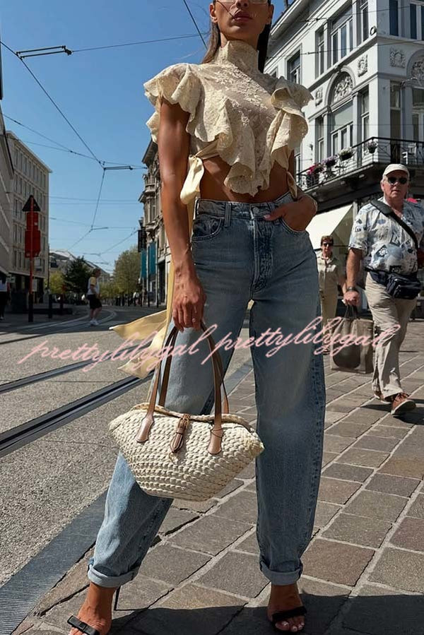 Versatile and Comfortable Denim High Rise Pocketed Straight Jeans