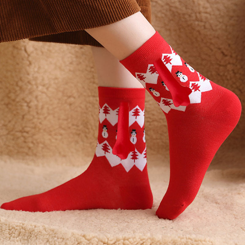 Christmas Cute Couple Magnetic Socks