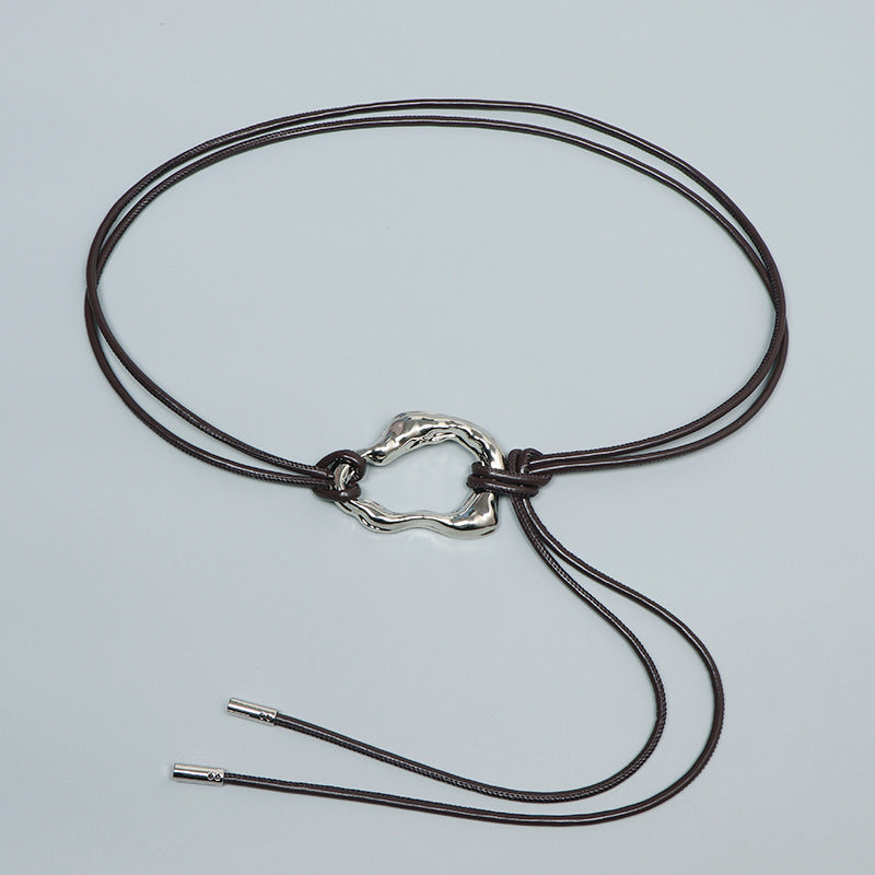 Simple and Versatile Leather Waist Rope