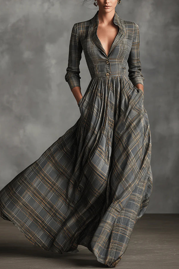 open lace back dress Unique Vintage Multi Plaid Cotton Bobbie Swing Dress main image 1