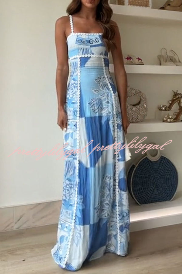 Terazza Ric Rac Trims Unique Print Back Tie-up Slip Flared Maxi Dress – prettylilygal Terazza Ric Rac Trims Unique Print Back Tie-up Slip Flared Maxi Dress – prettylilygal