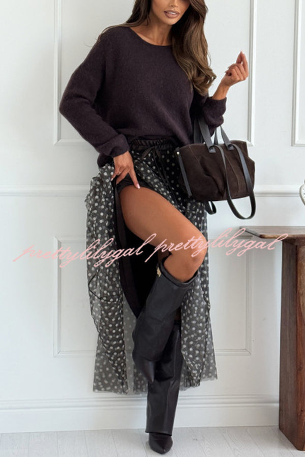 Timeless Treasures Knit Crew Neck Long Sleeve Relaxed Sweater