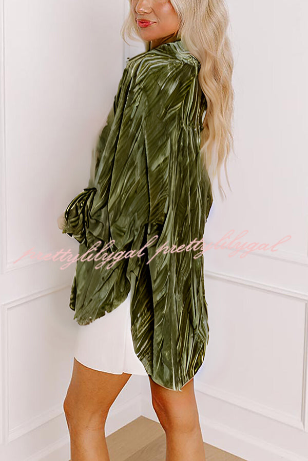 Solid Color Velvet Light-sensitive Drape Loose Shirt
