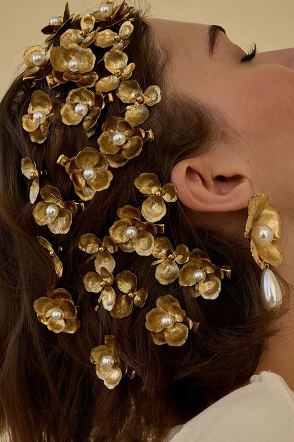 Vintage Court Style Pearl Flower Hair Clip