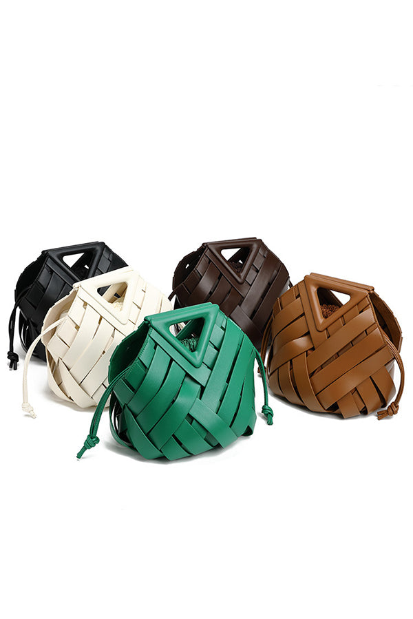 Fashion Triangle Woven Large-capacity Handbag