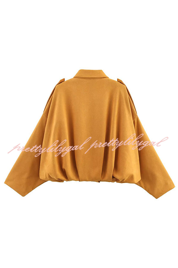 Fashion Lapel Long-sleeved Casual Bomber Jacket