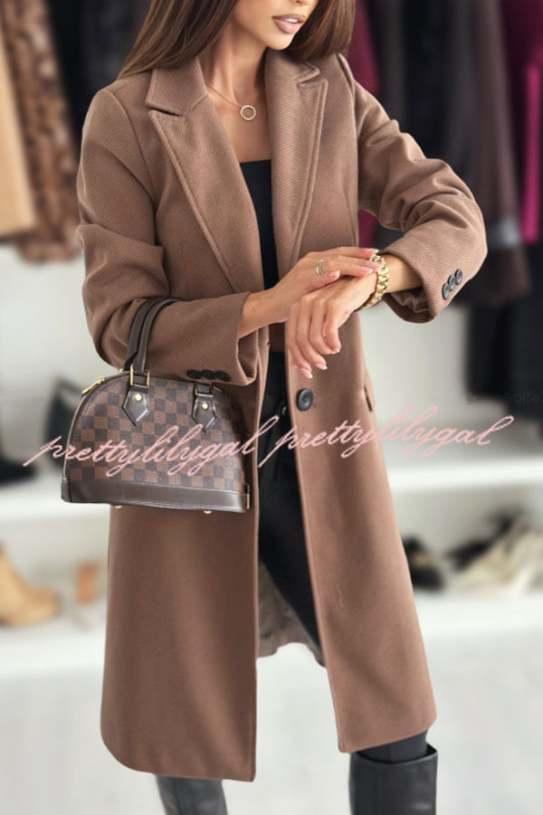 Fashionable Casual Lapel Long Sleeve Single Breasted Loose Coat