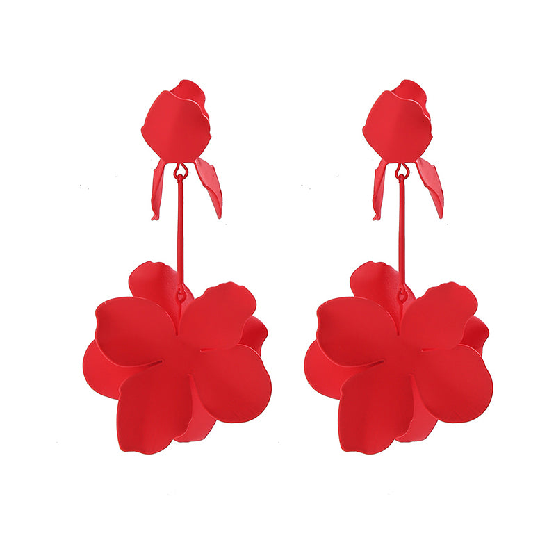 Dopamine Flower Retro Fashion Metal Stud Earrings