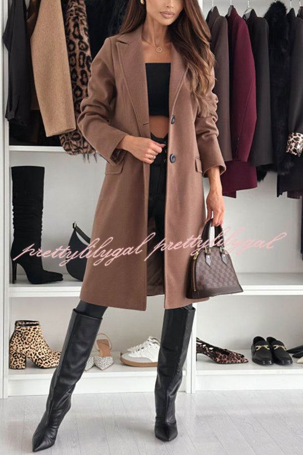 Fashionable Casual Lapel Long Sleeve Single Breasted Loose Coat