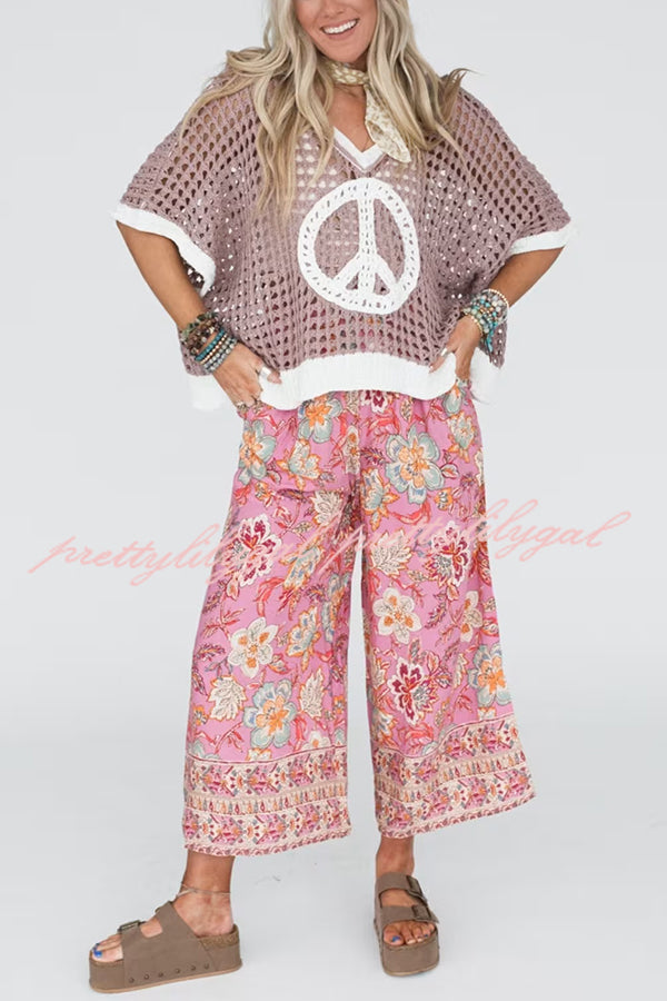 Fashionable V-neck Knitted Hollow Loose Cover-ups