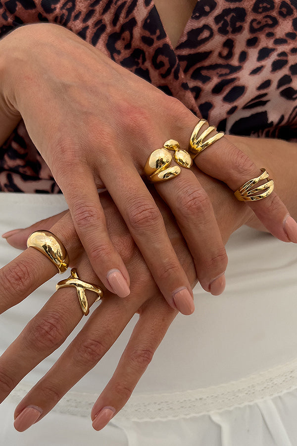 Geometric Cross Open Ring