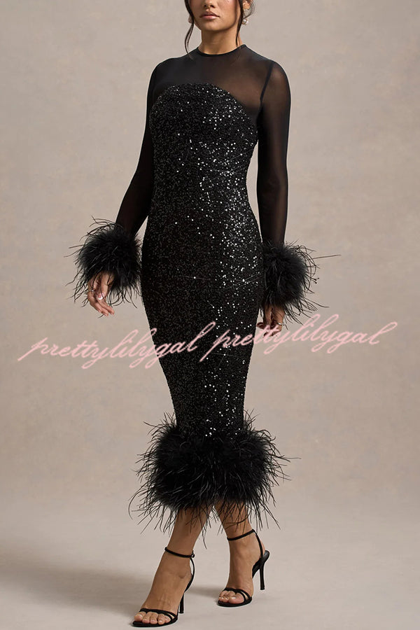 bring the drama sequin midi dress Brand New Fashion Bring The Drama Sequin Midi Dress Size S
