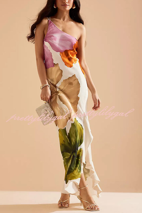 one shoulder slip for under a dress Keepsake Captivating Gown - One-Shoulder Dress - Satin Slip Dress