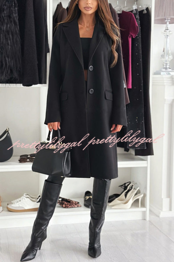 Fashionable Casual Lapel Long Sleeve Single Breasted Loose Coat