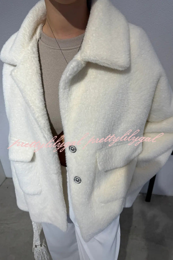 Fashion Lapel Long Sleeve Loose Furry Coat