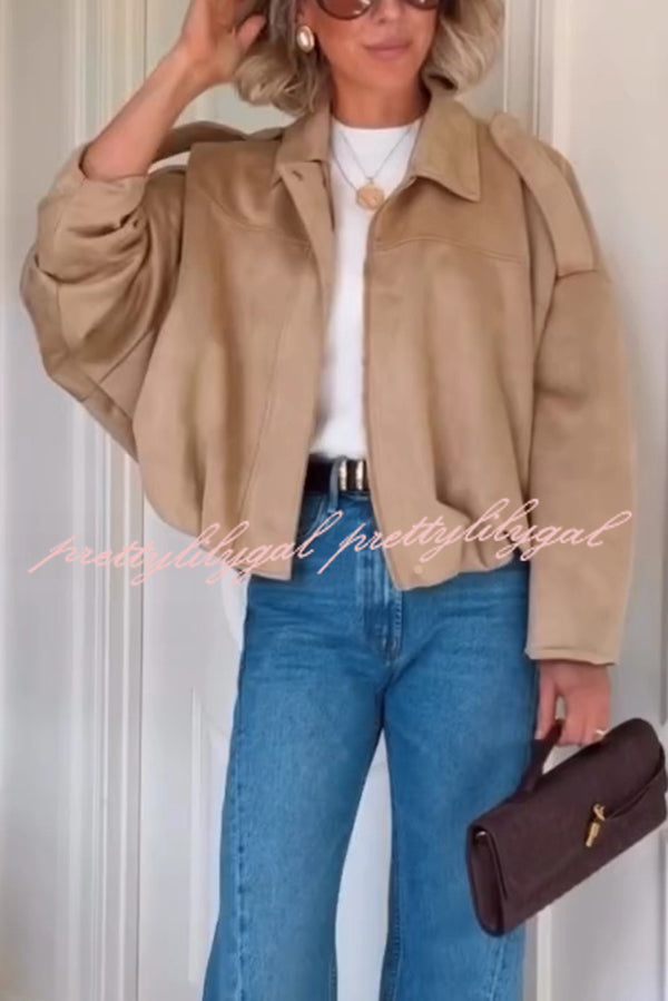 Fashion Lapel Long-sleeved Casual Bomber Jacket