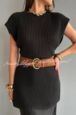 Solid Color Loose Sleeveless Casual Knitted Vest