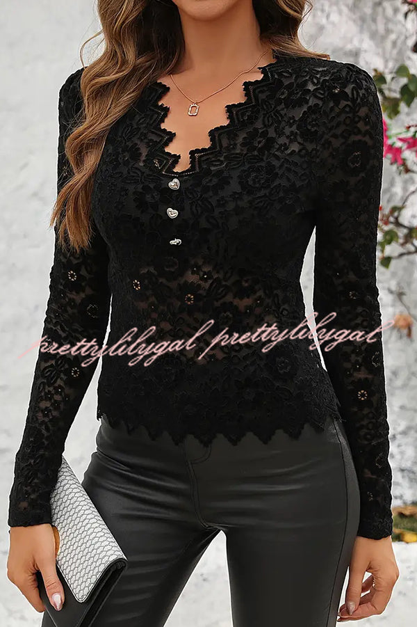 Solid Color Lace Sexy V-neck Bottoming Slim Fit Top