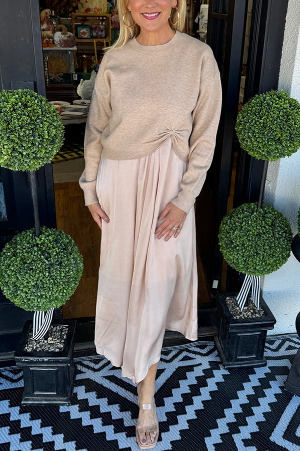 sweater with satin dress 4 Ways to Style a Satin Dress Lucy's whims