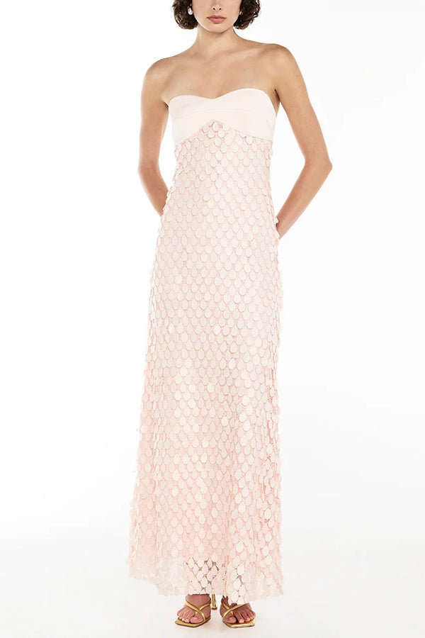 Fashionable Sequined Sexy Off-shoulder Backless Slim Maxi Dress