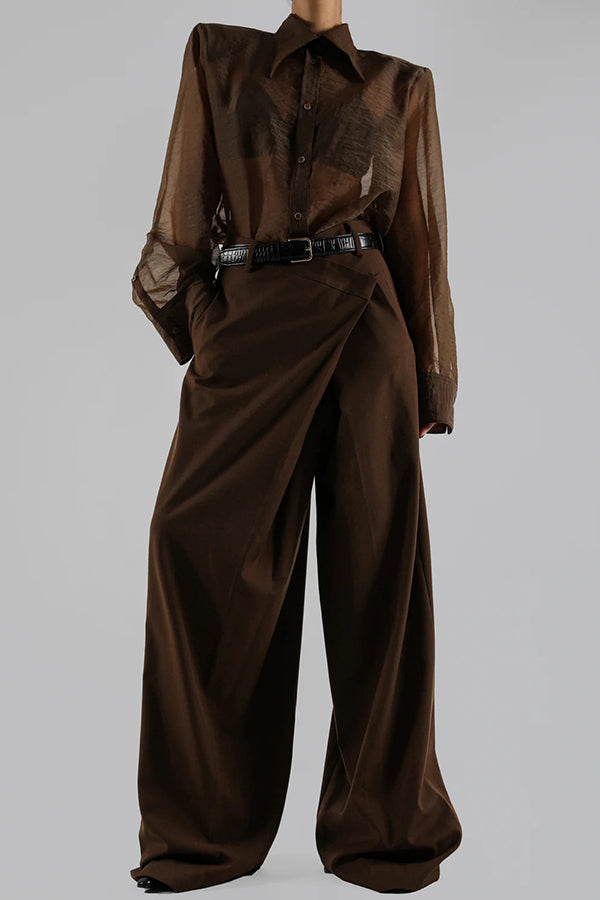 Retro Sheer Loose Long-sleeved Casual Shirt