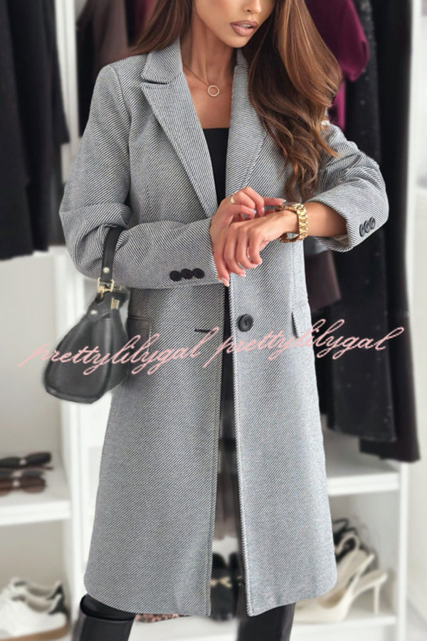 Fashionable Casual Lapel Long Sleeve Single Breasted Loose Coat