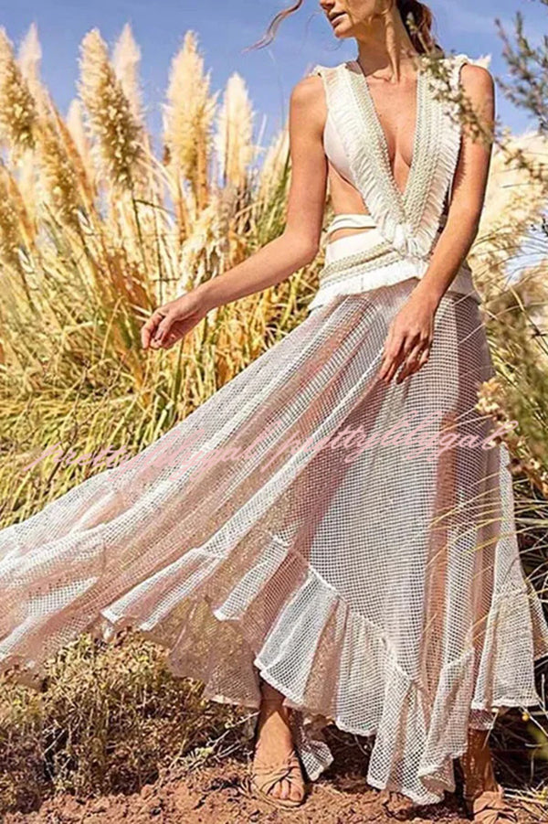 Sexy See-through Mesh Lace Resort Beach Skirt – prettylilygal