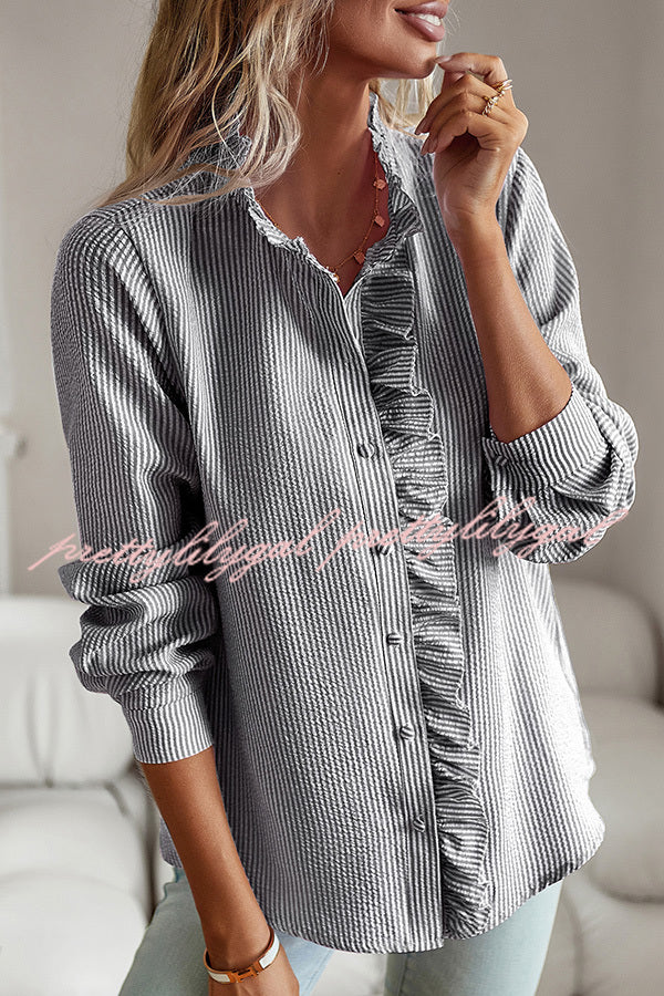 Temperament Commuter Buttoned Long Sleeve Shirt