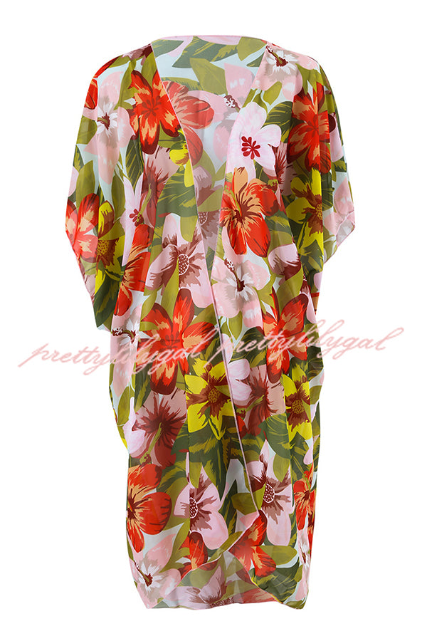 Floral Print Loose Fit Holiday Cover Up