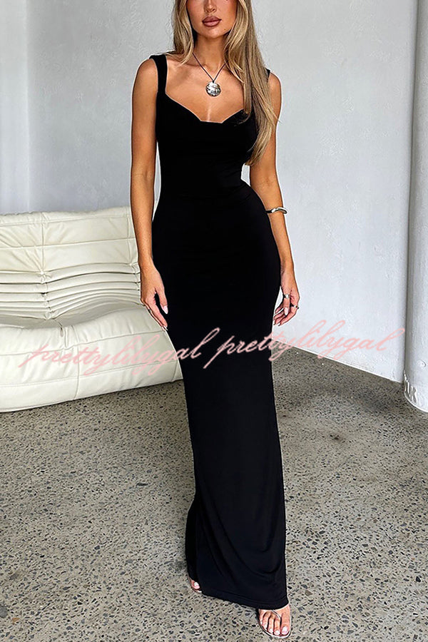 Sexy Backless Stitching Bow Slim Maxi Dress