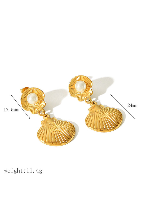 Shoreline Glow Seashell Drop Earrings