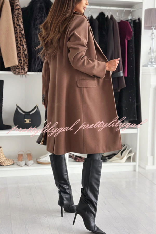 Fashionable Casual Lapel Long Sleeve Single Breasted Loose Coat