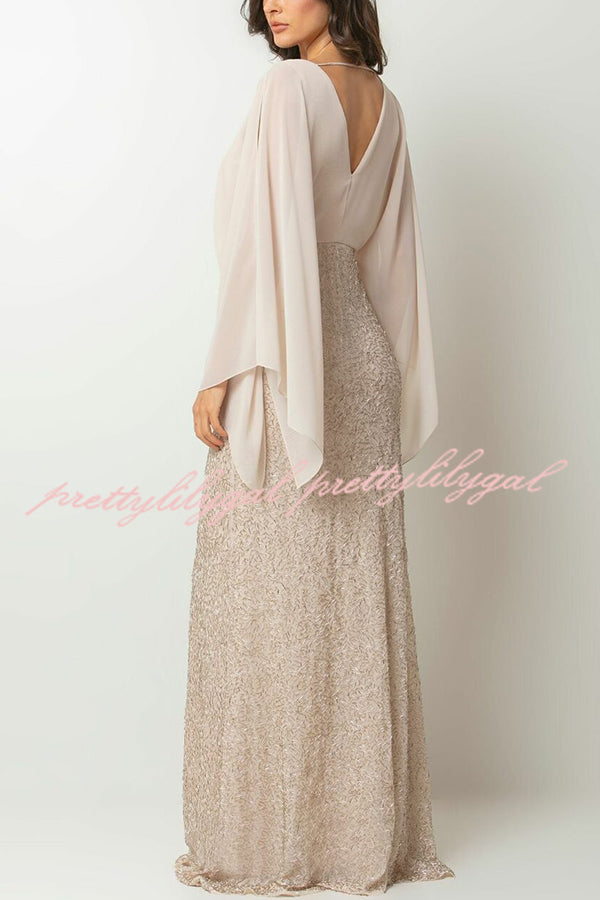 sequin batwing maxi dress QUIZ Women's Sequin Wrap Batwing Maxi Dress
